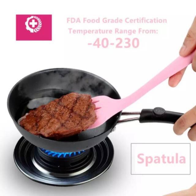 SET PERALATAN MASAK SUTIL SPATULA SODET SILICON KOCOKAN TELUR KUAS