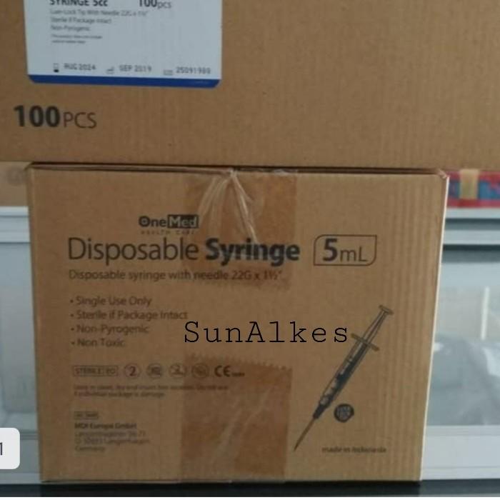 Spuit 5cc Onemed/Syringe Onemed 5cc 22G x 1 1/2" isi 100pcs