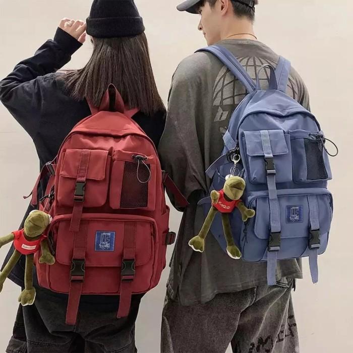 TAS 3 IN 1 ransel BAGUS HITAM GEMBLOK laptop pria wanita MURAH GROSIR Sekolah