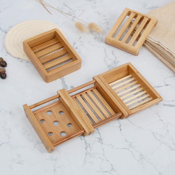 Natural Wood Soap Box Bamboo Wooden Soap Holder Soap Base Bamboo To Remove Mildew Drain Hygiene Bamb