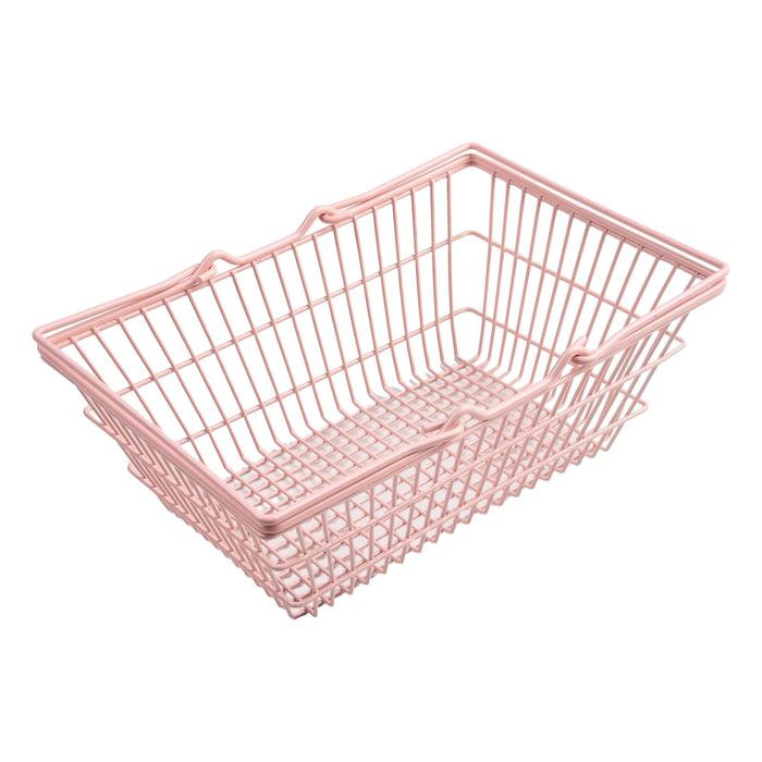 Pink Girl Mini Storage Basket Desktop Finishing Cosmetics Jewelry Storage Mini Shopping Basket Holde