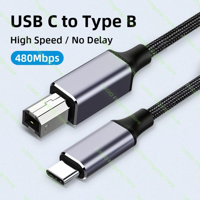 USB Type-C to USB Type B 2.0 Cable for New MacBook Pro HP Canon Brother Epson Dell Samsung Printer T