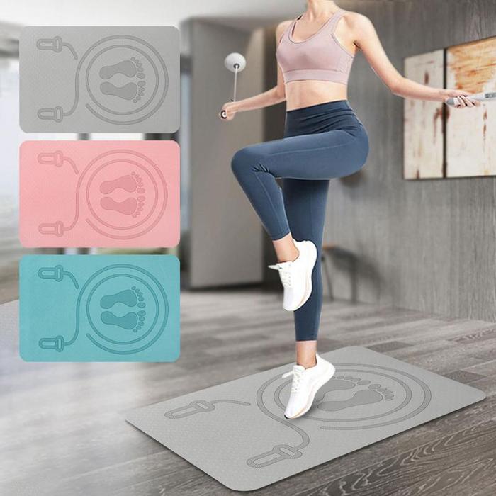 6mm Skipping Rope Mat Anti-noise Jump Rope Mat Exercise Shock Absorption Yoga Mat TPE Skipping Mat F