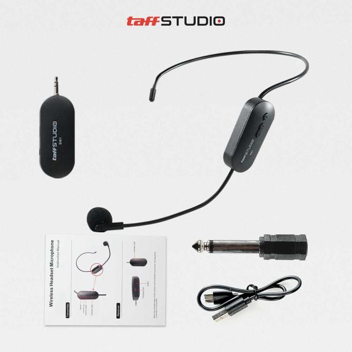 TaffSTUDIO Wireless Microphone 2.4GHz Headset CS with Receiver - SI01 / mic wireless imam masjid tan