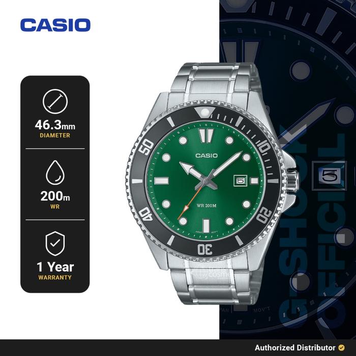 Casio General MDV-107D-3A2VDF Jam Tangan Pria Analog Ori Silver WR200M