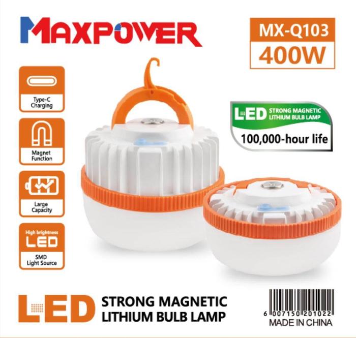 LAMOU EMERGENCY GANTUNG/TEMPEL MAGNET/LAMPU CAMPING LAMPU TAMAN LAMPU BELAJAR/LAMPU USB TYPE C