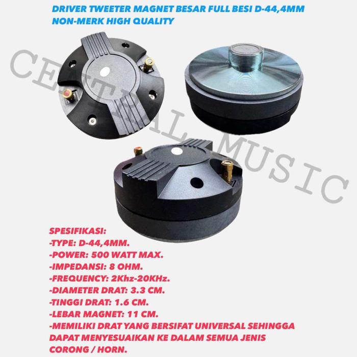 DRIVER TWEETER MAGNET BESAR FULL BESI D-44,4MM NON-MERK HIGH QUALITY