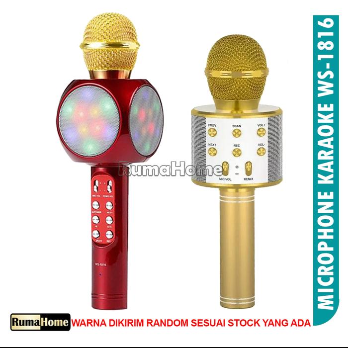 Mic Bluetooth WS-858 / Smule Wireless Karaoke Portable / WARNA RANDOM