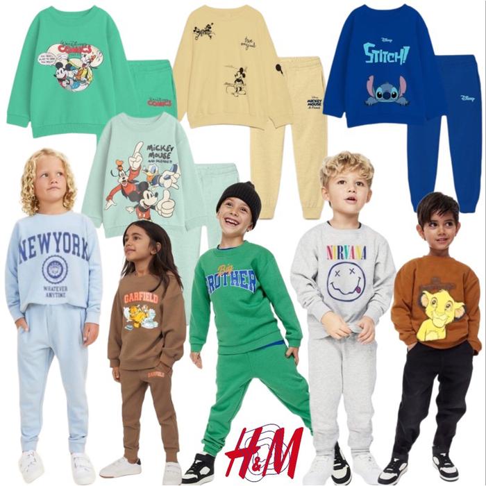 Setelan Sweater Anak Laki Laki Hm Hem Hom BabyTerry Jogger Baju Set Lengan Panjang Joger