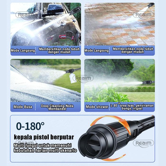 Reaim Alat Cuci Motor 200Bar High Pressure Cleaner Jet Cleaner Mobil Mesin Cuci Mobil Model: REAIM-X