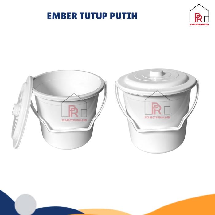 Ember Tutup Warna Putih / Ember Plastik / Bak Cuci Kamar Mandi Terlaris.