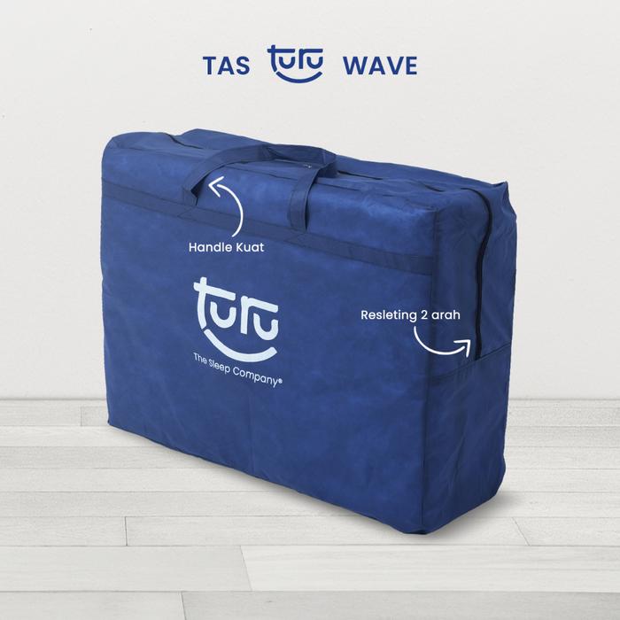Tas Bag Cover Kasur Lipat TURU Wave Spuound Tebal - Dark Blue Terlaris.