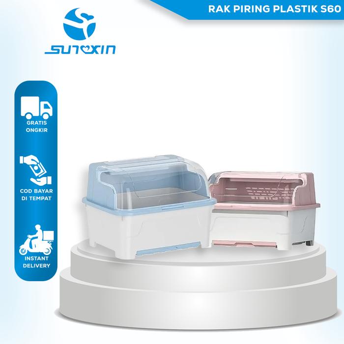 SUNXIN-Rak Piring Plastik S60/ Rak Pengering Piring / Sendok Rak Dapur Terlaris.