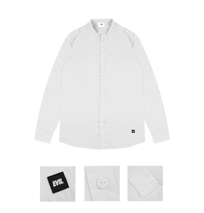 KEMEJA PUTIH POLOS PRIA LENGAN PANJANG EVIL ARMY | GAZETE A25 WHITE