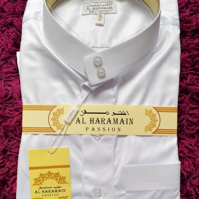 Gamis haramain impor viet polyster putih -jubah pria haramain polyster