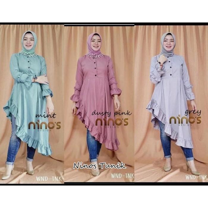 FASHION PAKAIAN WANITA NINOS TUNIK ATASAN MUSLIM GAMIS SYARI FASHION