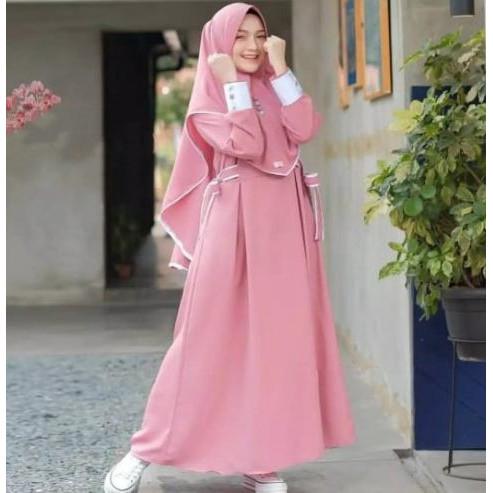 Nessa Syari Setelan Gamis Wanita Dress Muslim + Khimar