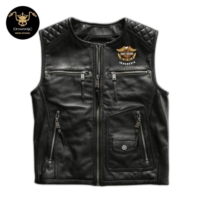VEST KULIT HARLEY DAVIDSON ROMPI HOG VEST HDCI JAKET KULIT SAPI ASLI IMPORT