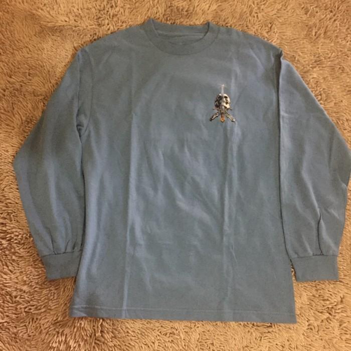 (TERBARU) POWELL PERALTA SKULL AND SWORD L/S T-SHIRT SLATE BLUE SIZE M