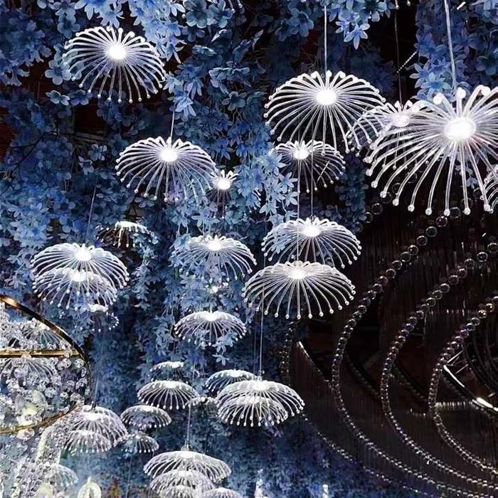 Lampu Gantung Dandelion Dekorasi Pelaminan 1 Set Isi 10 LED Lampu Dekorasi Pelaminan Lampu hias gant
