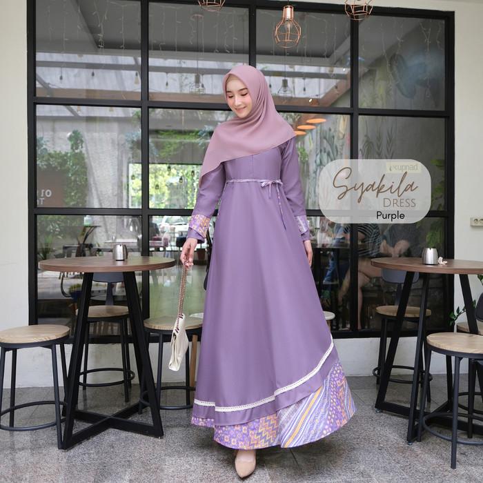 KUPNAD Gamis Katun Toyobo Batik - Syakila Dress Purple