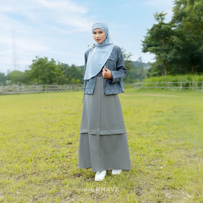 JILBRAVE Heera Dress 2 in 1 Gamis Set Outer Wanita Outdoor Sporty dengan Style Casual Boyish