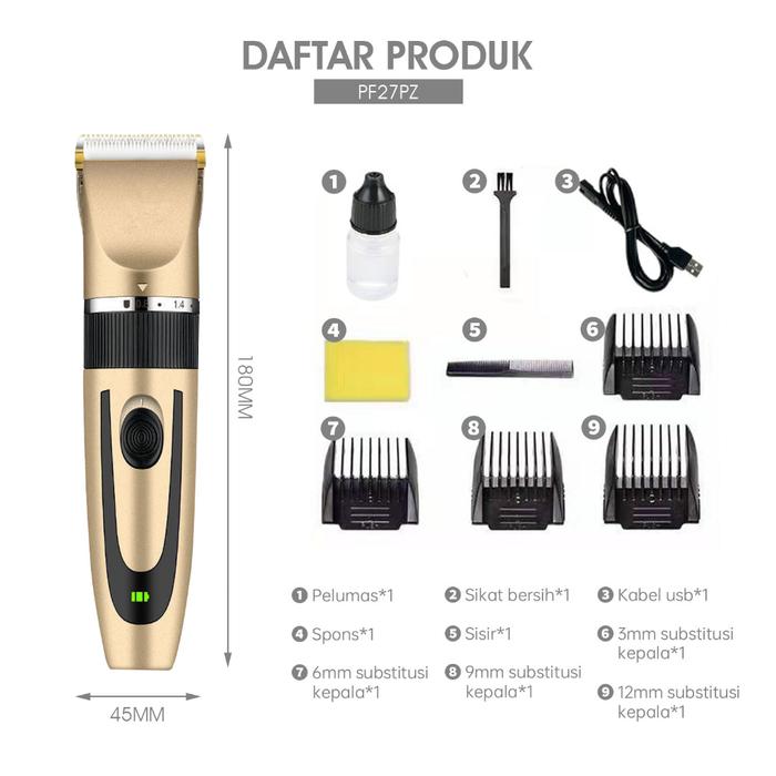 Alat Cukur Rambut Elektrik Mesin Profesional Hair Clipper Kumis Jenggot Elektrik Cliper Rambut Cordl