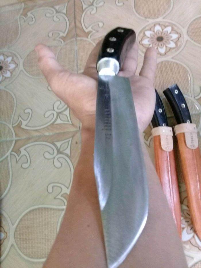 CAP GARPU TOTAL 28 CM PISAU SEMBELIH ATTALAH SARUNG KULIT SAPI.