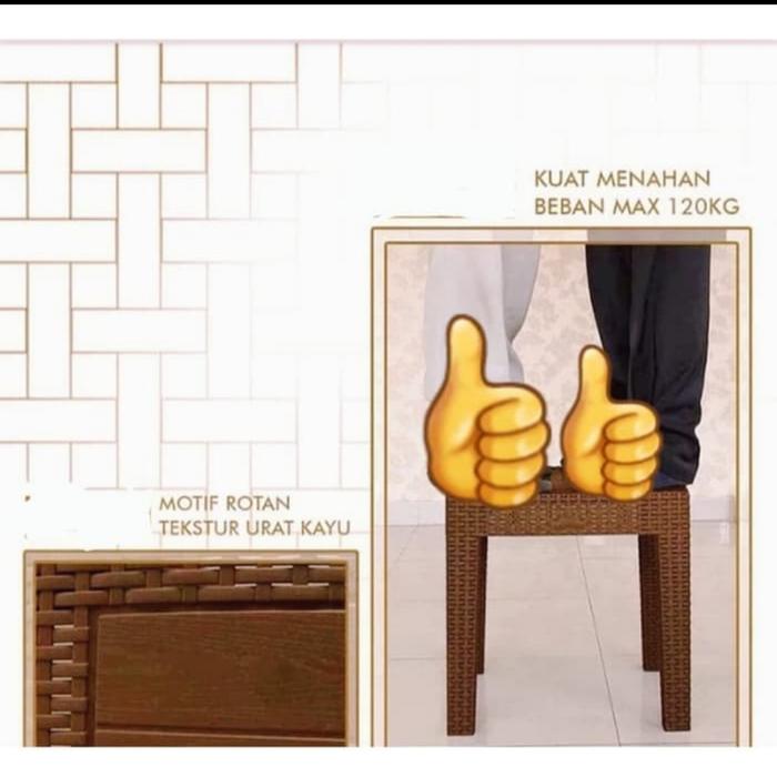 SET= 4 KURSI ROTAN + 1 MEJA TAMU BESAR ROTAN PLASTIK SUPER KUAT, TEBAL, TERLARIS, TERMURAH