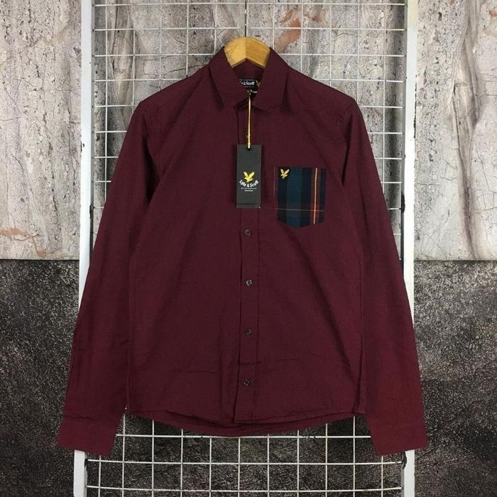 Kemeja Lengan Panjang Original Polos Lyle & Scott BNWT Size M . SDA 05222 Second Bekas Preloved