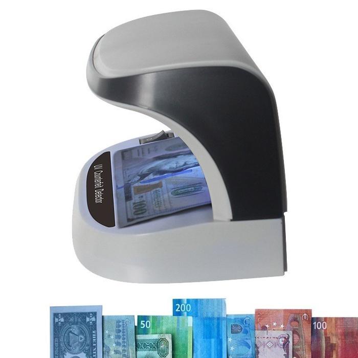 Model baterai detektor uang kertas desktop mini kecil model baterai detektor uang kertas cahaya ungu