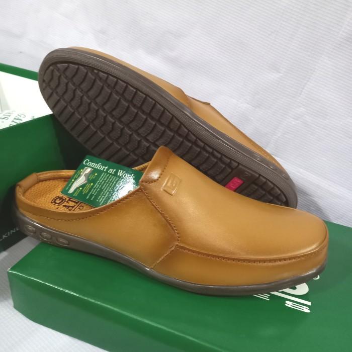 sepatu sandal slop pria kulit asli Gats Nb 0002 original camel