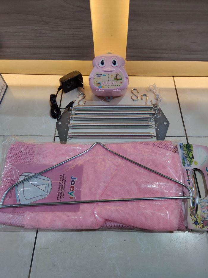 Ayunan Bayi Paket Ayunan Otomatis Termasuk Sarung Dan Kelambu Dan Gantungan Hanger