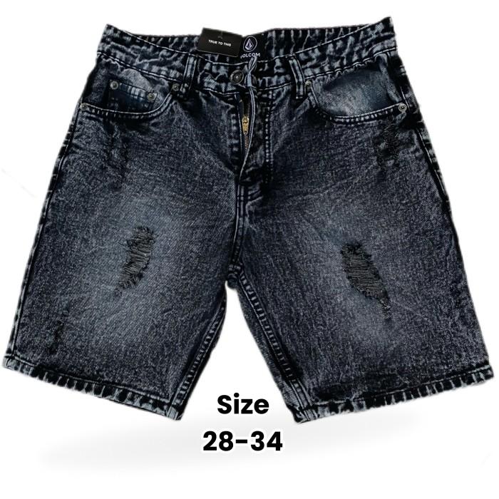 Celana Pendek Jeans Pria Sobek Volcom Atas Dengkul Model Terbaru