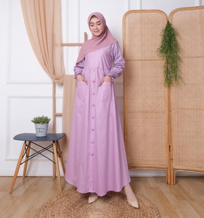 KUPNAD Gamis Katun Toyobo - Karina Dress Purple