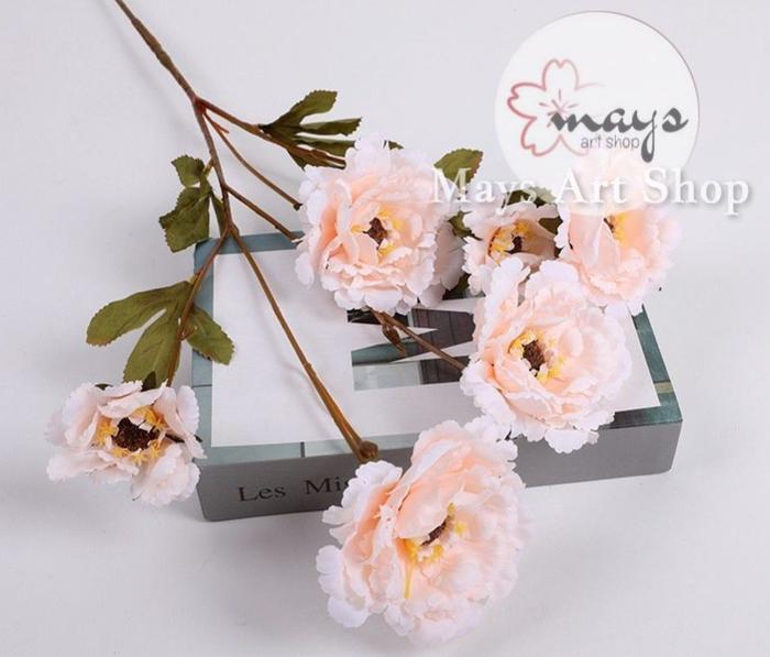 6 Head PREMIUM RARE Artificial Flower Rose Peony Spray x6 - Bunga palsu Mawar Peoni Artifisial Besar