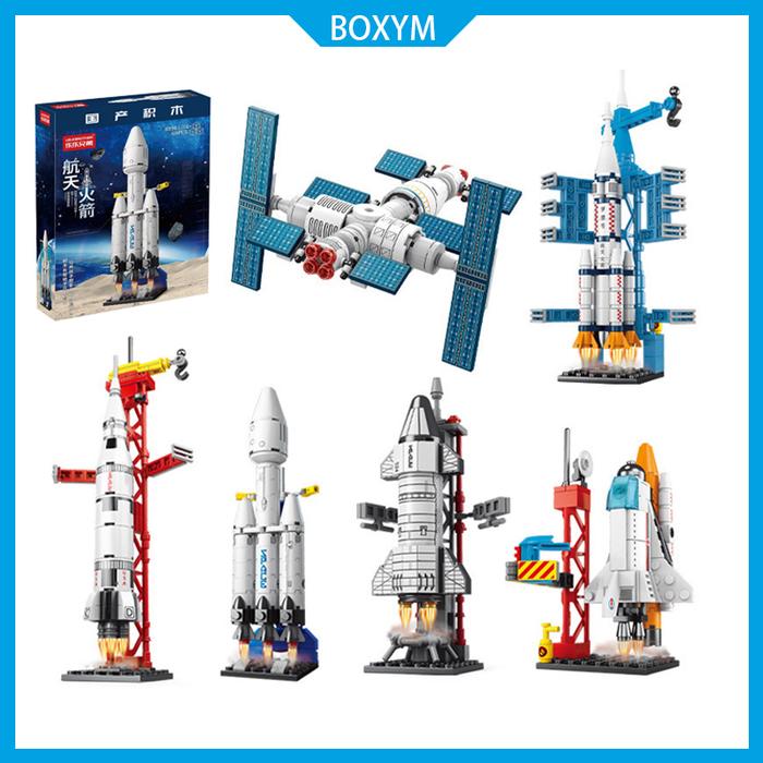 Nano Building Brick Mini Roket Space Mainan Balok Blok Susun Peluncuran Roket Pesawat Roket Model 3D