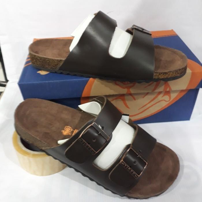 sandal casual pria ban 2 kulit asli Tiger original sb-16
