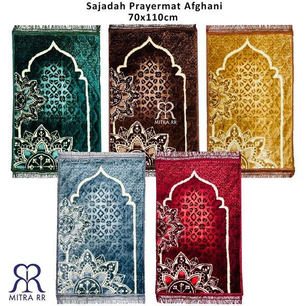 Sajadah Busa Afghani Prayer Mat Rumbai 70 x 110 cm || Sajadah Quilting Busa Kuncir Prayermat