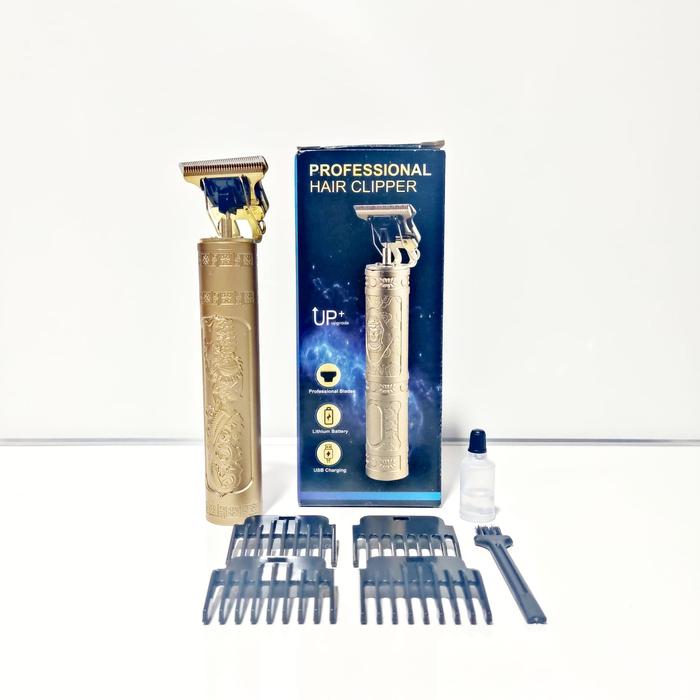 Hair Clipper KEMEI KM-1971 Hitam/Emas Alat Cukur Rambut Elektrik Tanpa Kabel