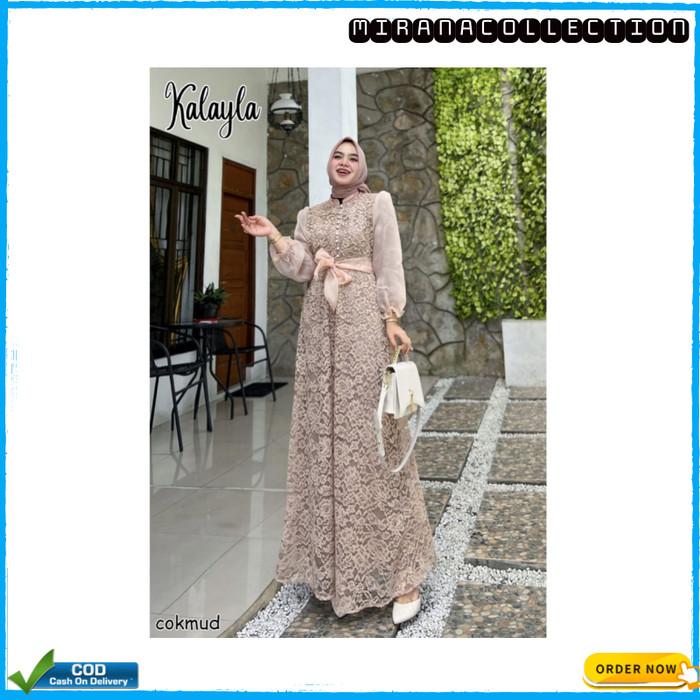 GAMIS PESTA KALAYLA ORGANZA DRESS WANITA MUSLIMAH KALAYLA BRUKAT
