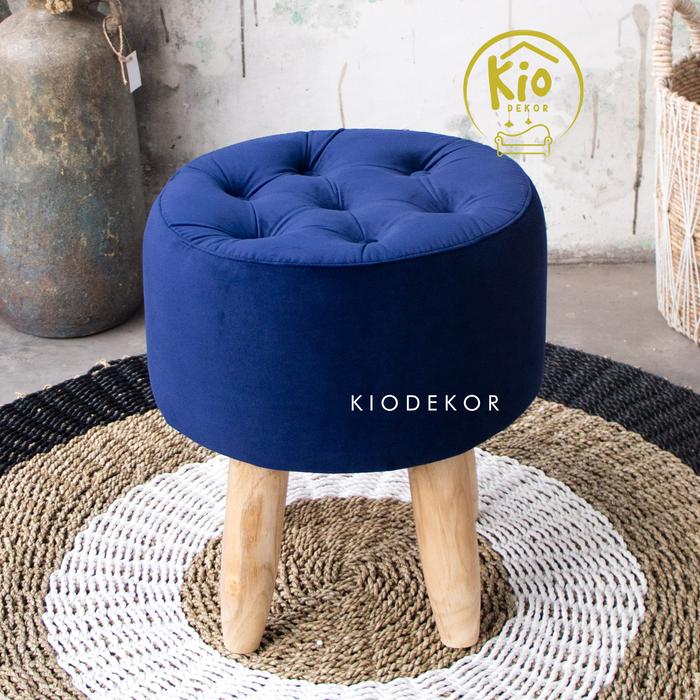 Stool Bulat Kancing D40cm - Stool Murah - Stool Dewasa - Stool Anak - Kursi Bulat - Stool Sofa - So
