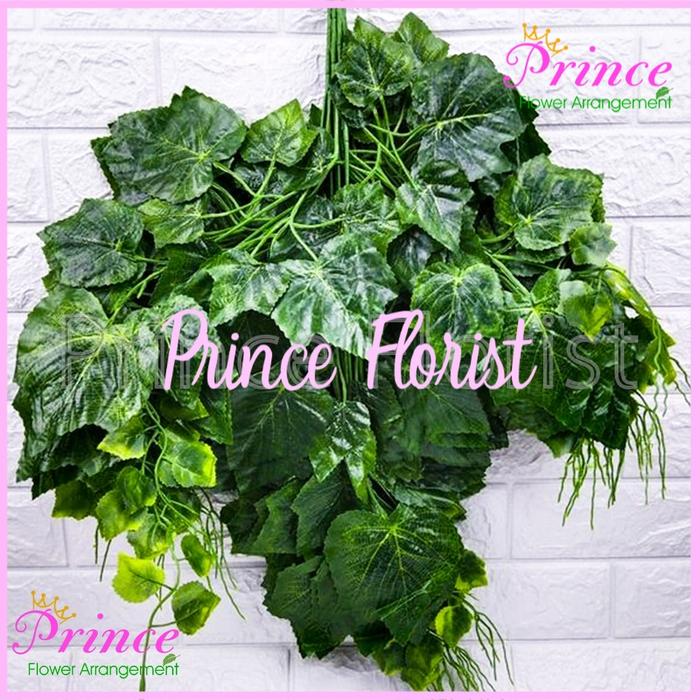 1 LUSIN DAUN ANGGUR ARTIFICIAL PLASTIK DEKORASI PELAMINAN/BACKDROP DEKOR WEDDING IMPORT TERMURAH/ART