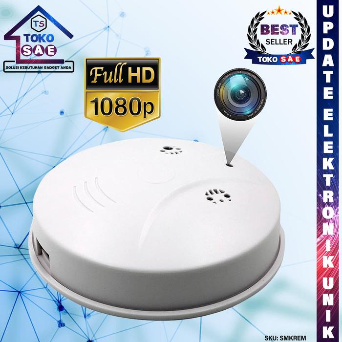 Smart Kamera CCTV Non Wifi IP Camera Smoke Detector Asap Dengan Remote Control Hidden Spycam Full HD