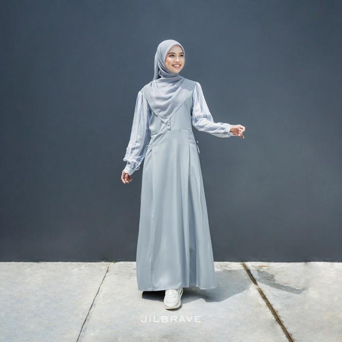 JILBRAVE Taleeta Overall Gamis Inner Motif Garis Stripe Feminine Cute Style