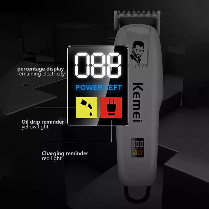 Alat Cukur Rambut Elektrik Cas Kemei KMPG809A Original Mesin Potong Rambut Hair Clipper Kemei Origin