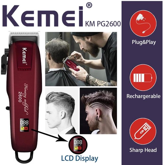 Alat Mesin Cukur Rambut Kemei KM-PG2600 professional hair clipper cordless Standart Barbershop