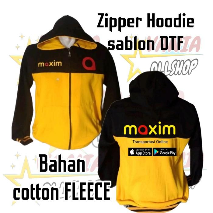 Sweater Zipper Maxim Saon Ojek Online Maxim Terbaru