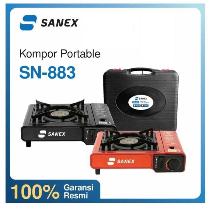 Sanex SN-883 Kompor Gas Portable Hitam 1 Tungku untuk Camping, BBQ, Rumah, dan Restoran