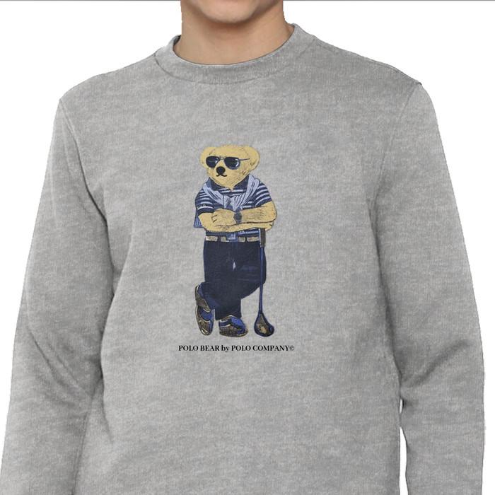 Polo - 7867.61 Sweatshirt Mens Bear - Gray Terbaru